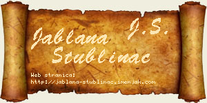 Jablana Stublinac vizit kartica